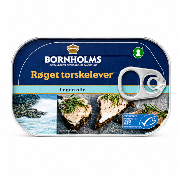 Torskelever r�get i egen olie Bornholms, 120 gram