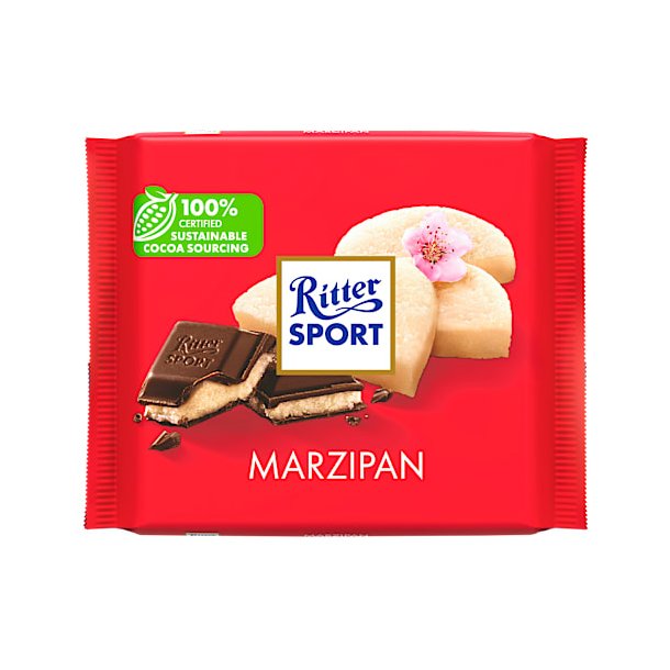 Ritter Sport med marcipan, 100 gram