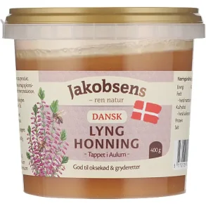 Dansk Lyng Honning fra Jakobsen. 400g. 