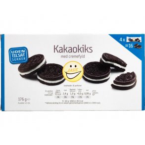 Easis sukkerfri Kakaokiks med cremefyld. 176g 