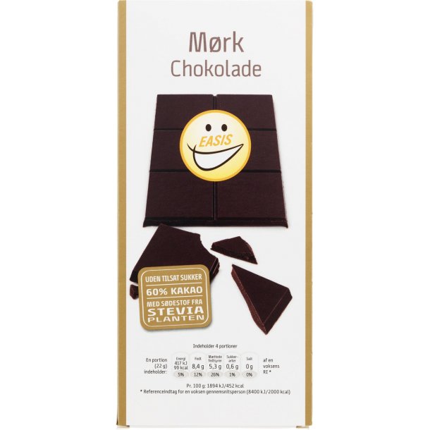 Easis Mrk sukkerfri Chokolade, 85g