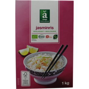 Ris Jasmin kologiske, 1kg, nglamark