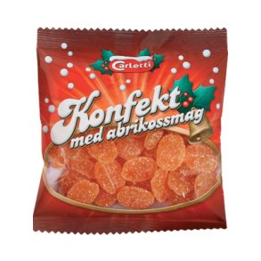Carletti julekonfekt med abrikossmag, 150g.