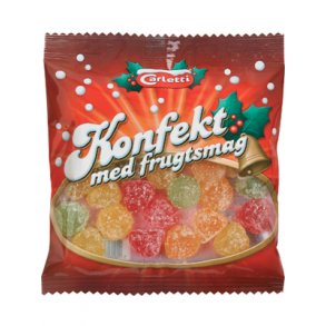 Carletti julekonfekt med frugtsmag, 150g.