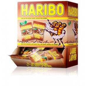 Haribo miniposer Labre Larver, ca. 100 poser.
