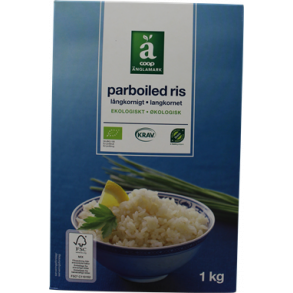 Ris parboiled kologiske, 1kg, nglamark